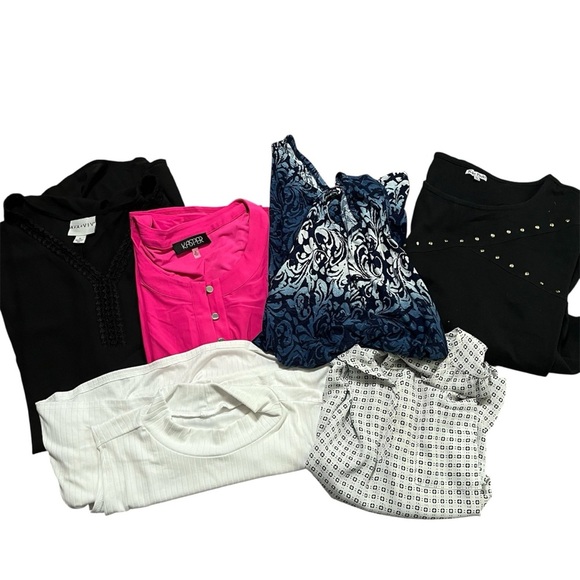 Bundle Assorted Women's Plus Size Tops Size XL or 1X Lot of 6. layering basics - Picture 1 of 9